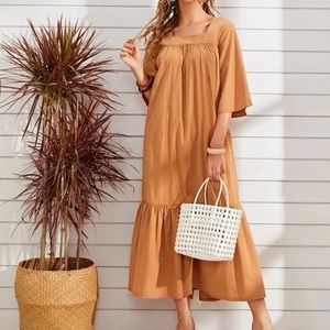 SHEIN Square Neck Long Dress